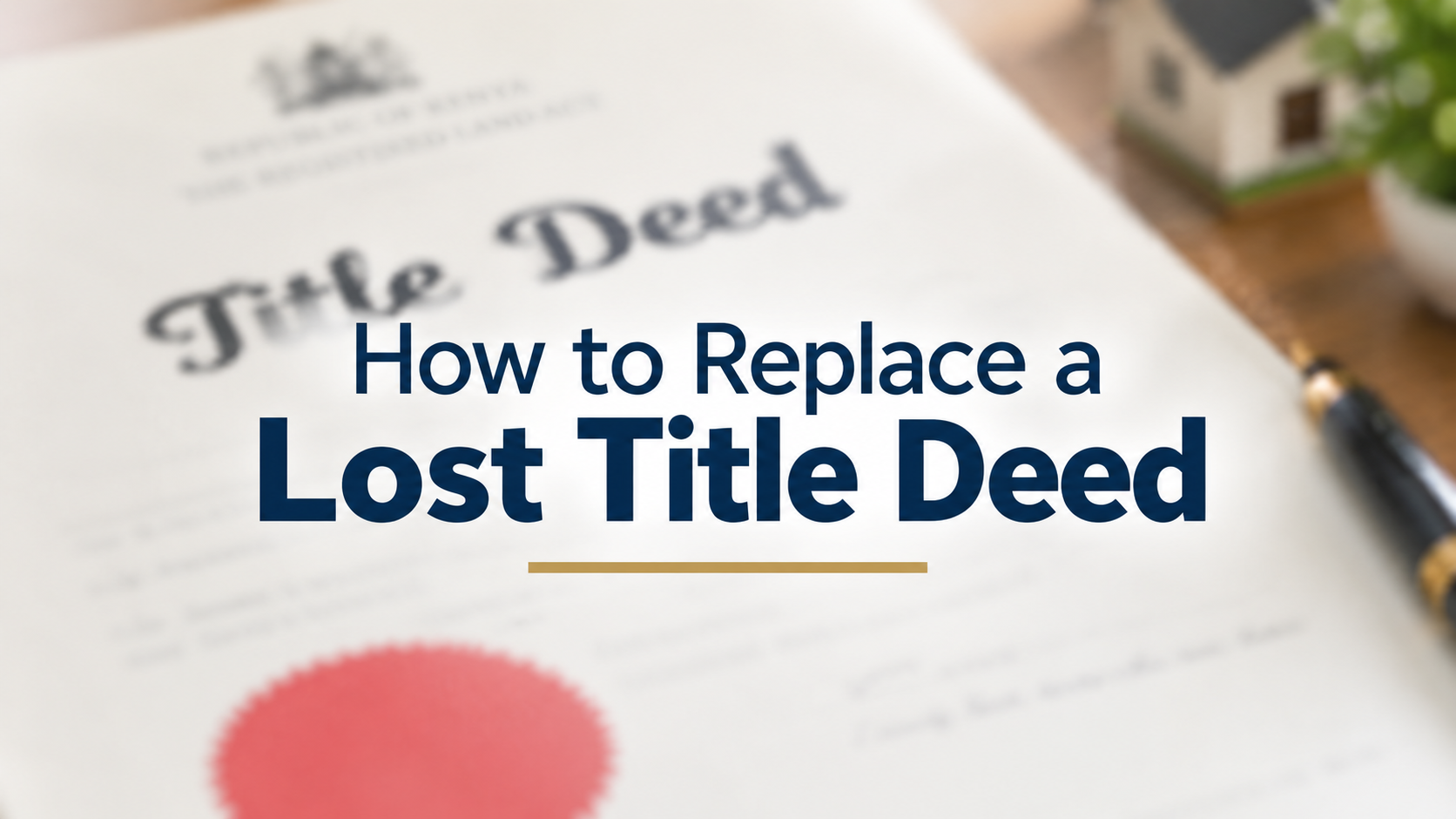 How to Replace a Lost Title Deed