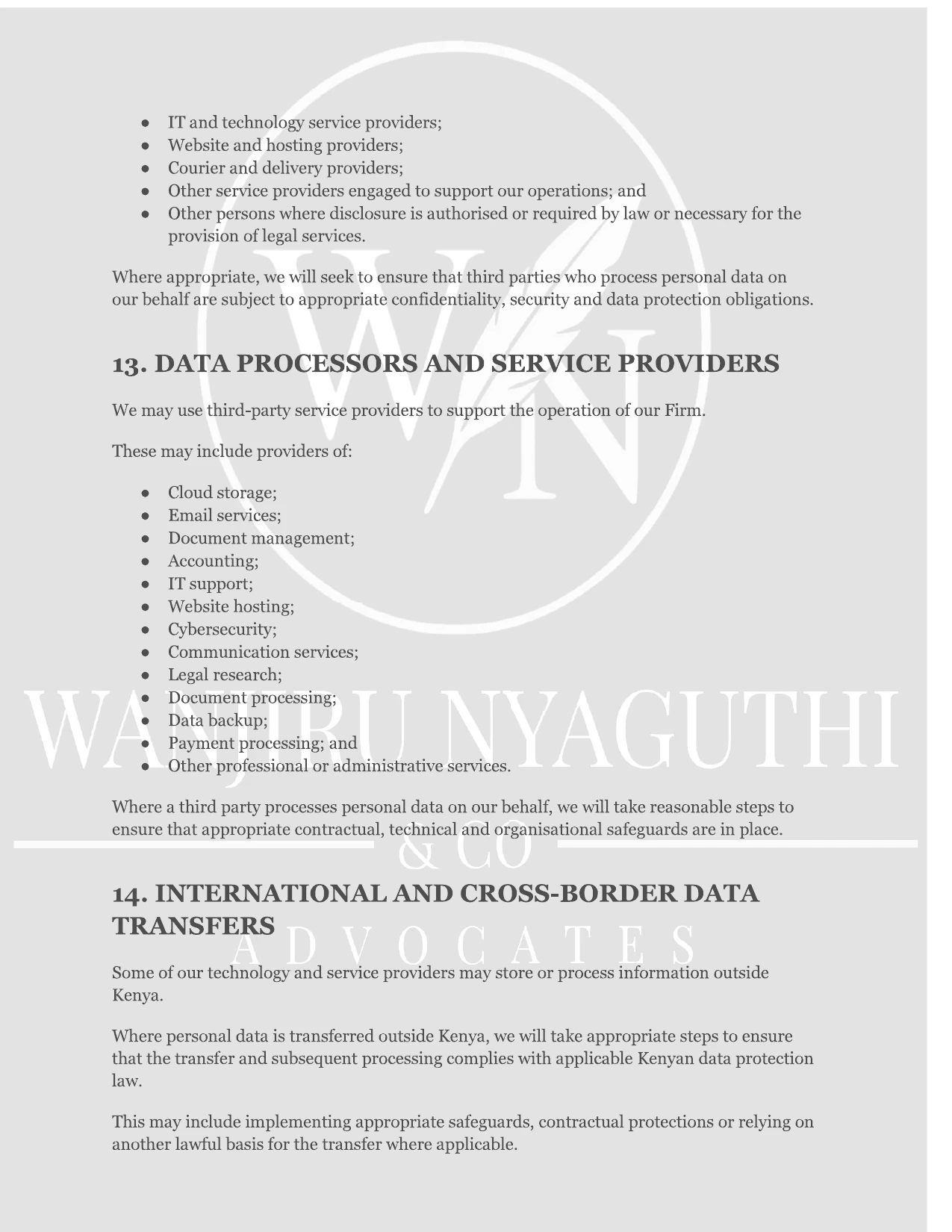 Wanjiru Nyaguthi & Company Advocates Privacy Policy - Page 10