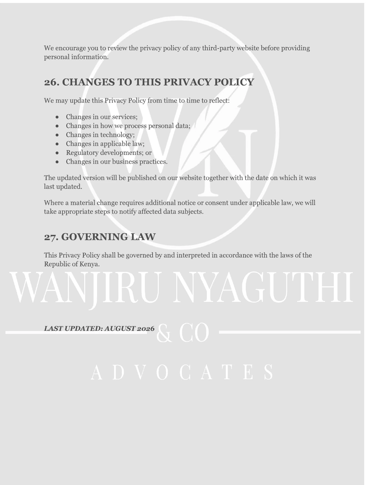 Wanjiru Nyaguthi & Company Advocates Privacy Policy - Page 16